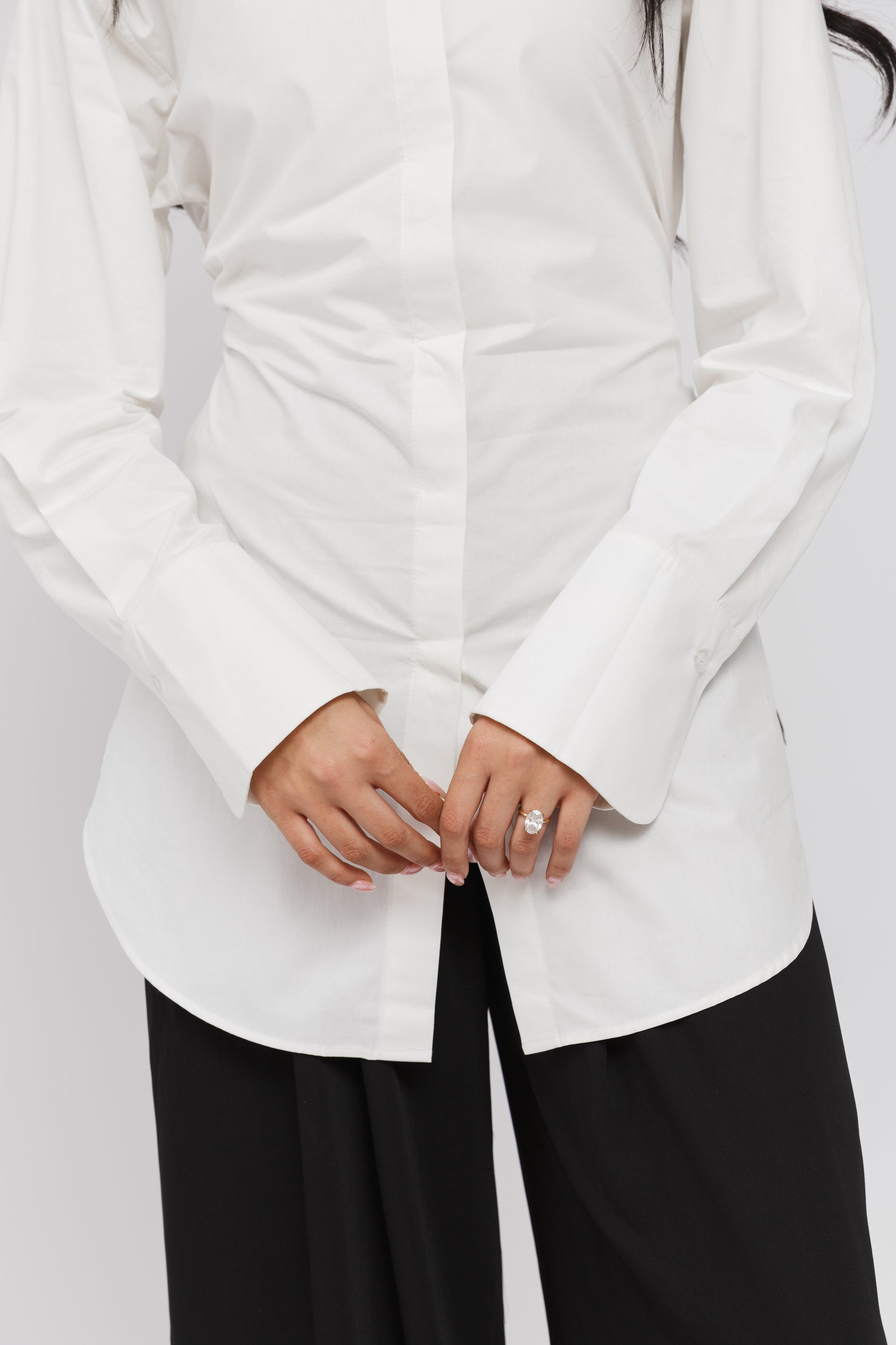 Ivory SE Tie Back Cotton Shirt