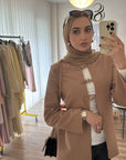 Camel Buckled Blazer Tunic