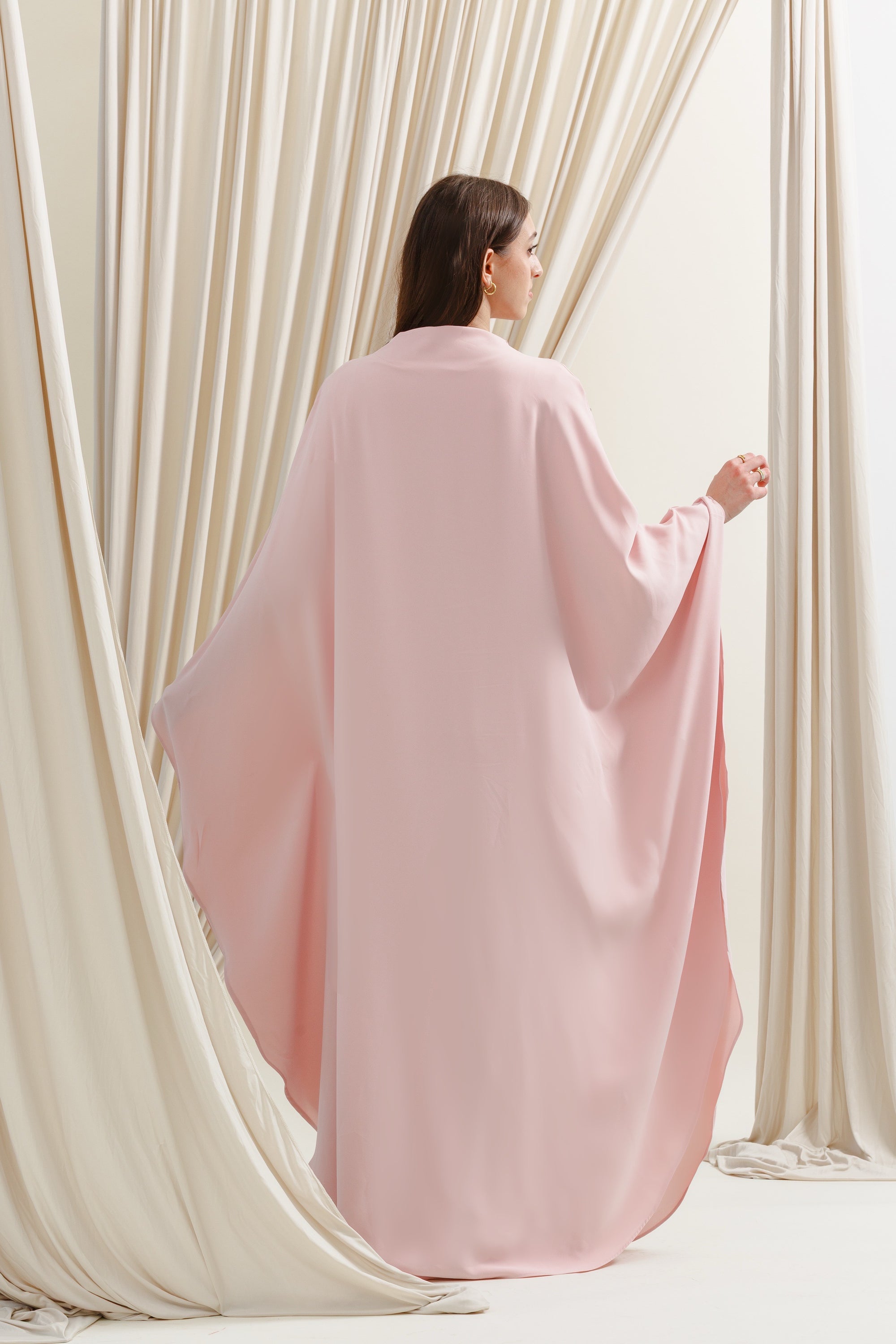 Orchid Pink Beaded Kaftan Gown- Final Sale