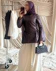 Mauve Purple Taffeta Peplum Tunic