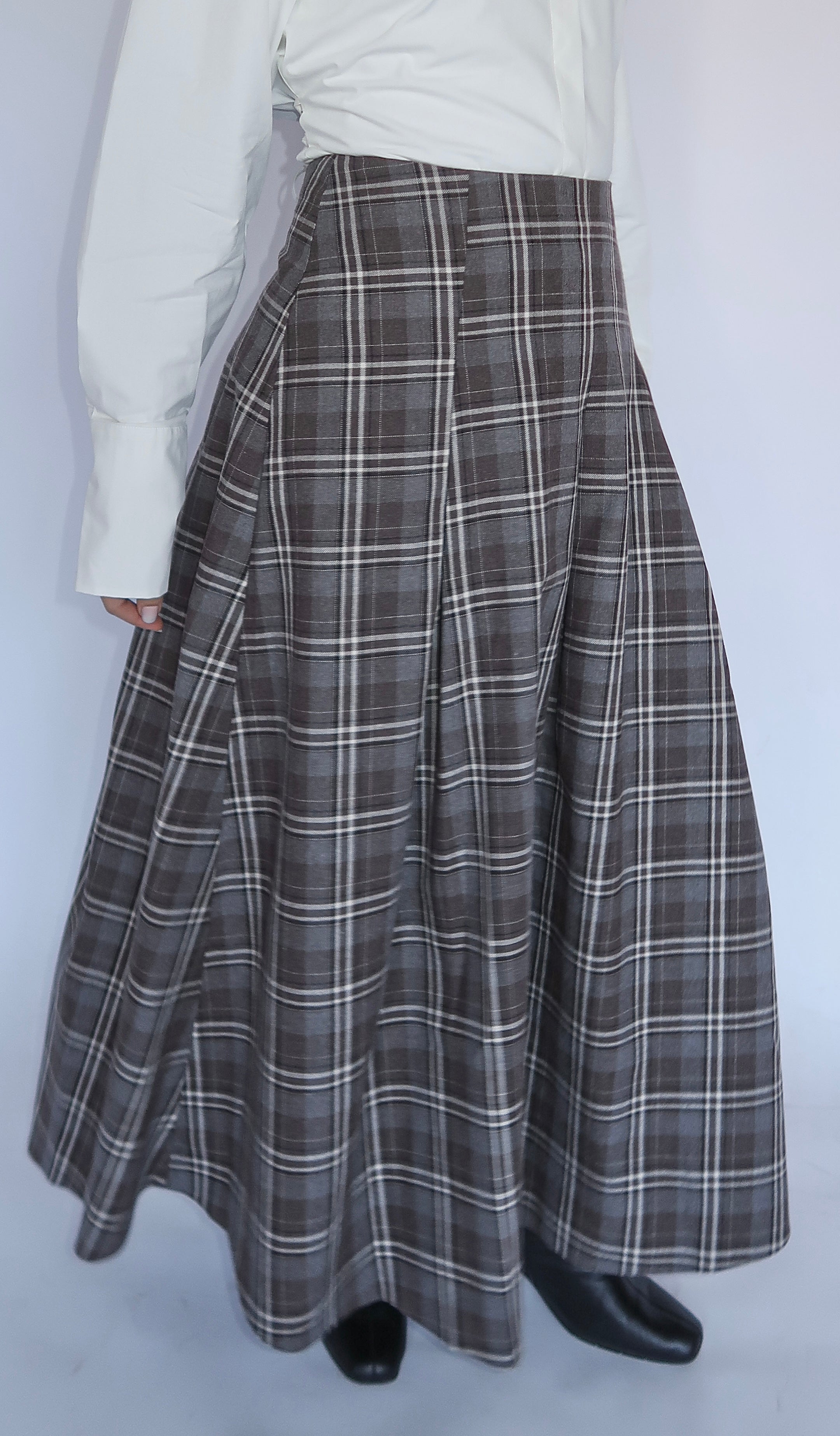 Brown Plaid Flare Skirt – Summer Evenings