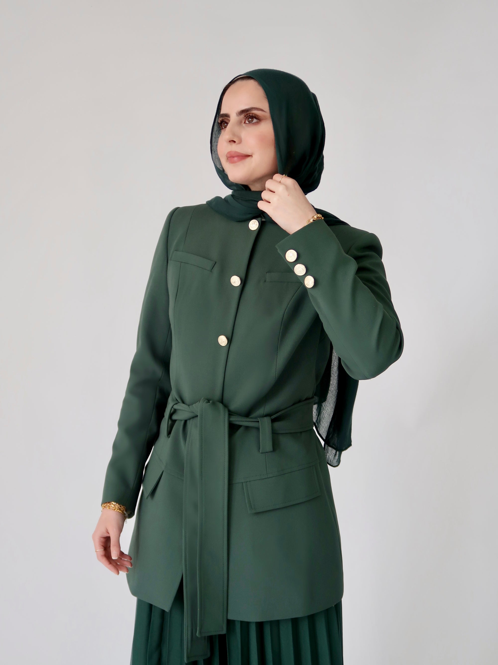 Hunter Green SE Belted Jacket - Final Sale