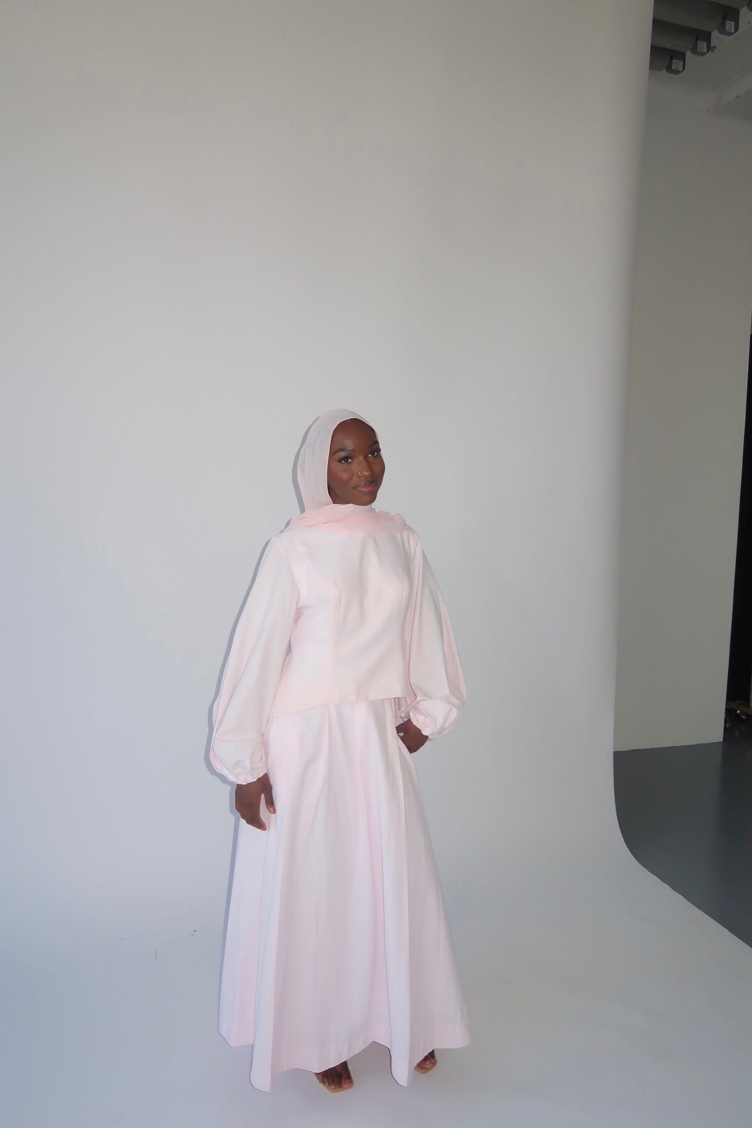 Orchid Pink Balloon Top & Maxi Skirt Set- Final Sale