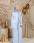 Baby Blue Low Waisted Abaya Set (3 pcs)- Final Sale