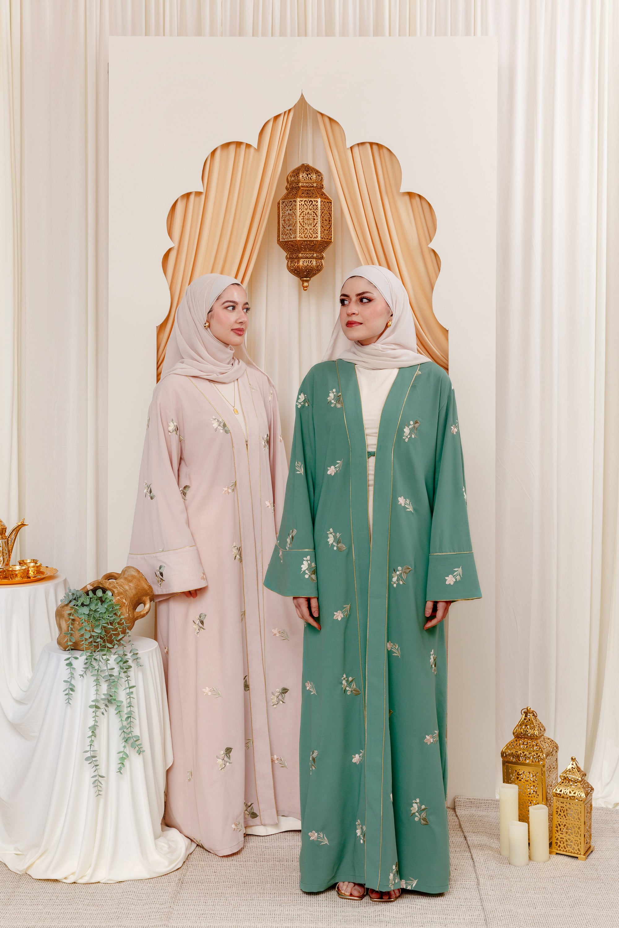 Mauve Pink Yasmin Embroidered Abaya