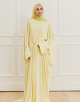 Butter Yellow Draped Hardware Kaftan