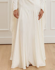Ivory Embellished Chiffon Cape Gown