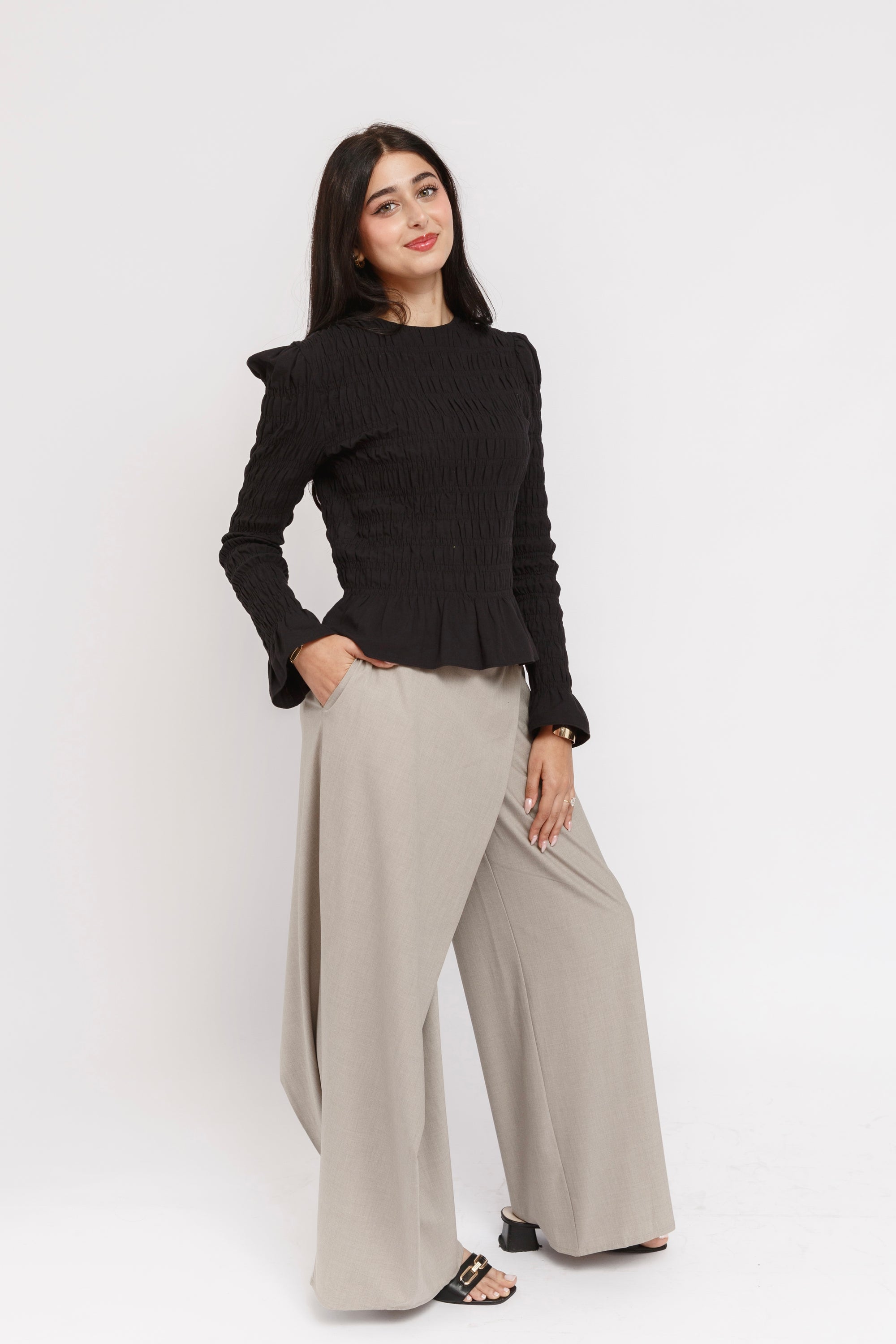 Taupe Foldover Pants