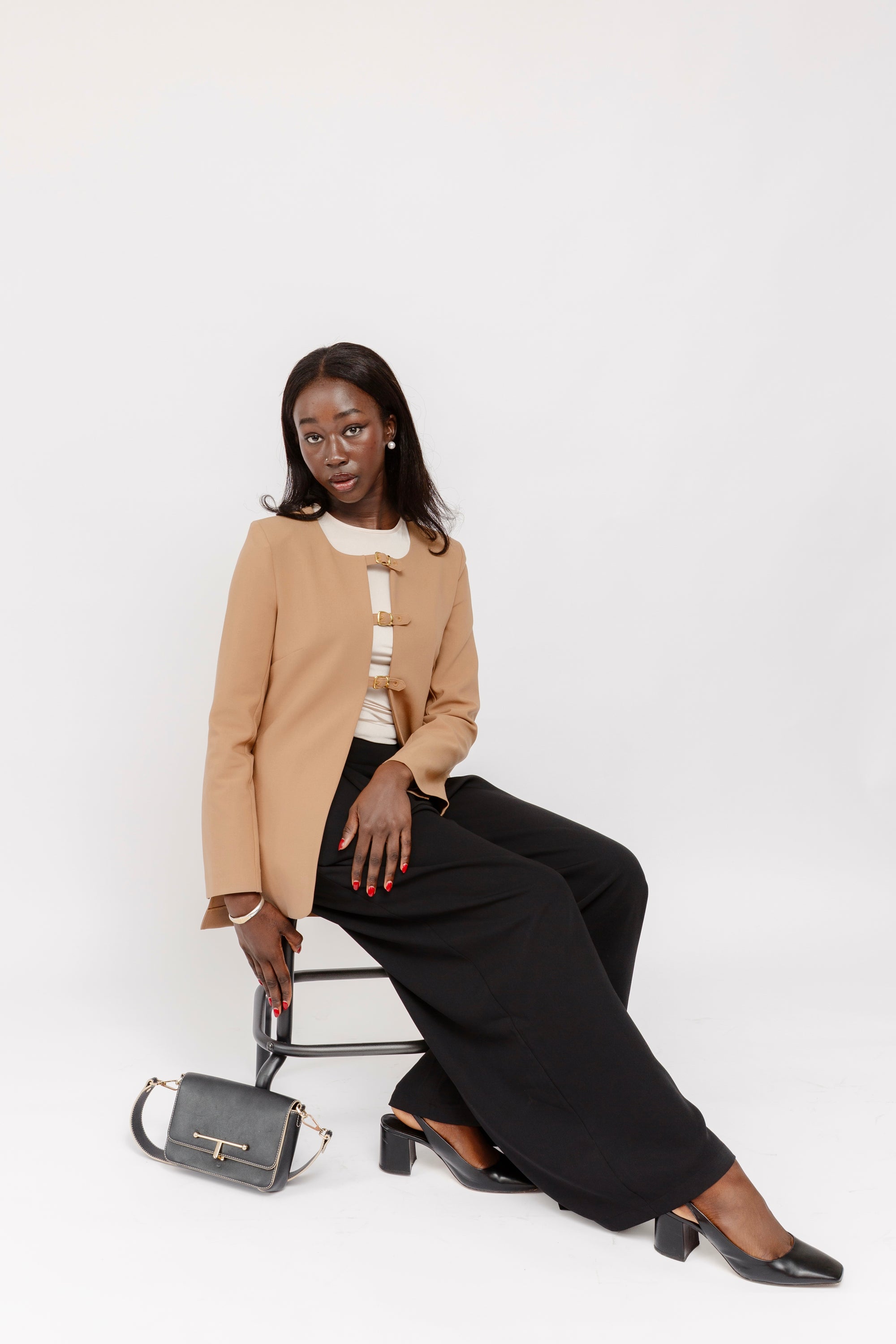 Camel Buckled Blazer Tunic *ships 11/10