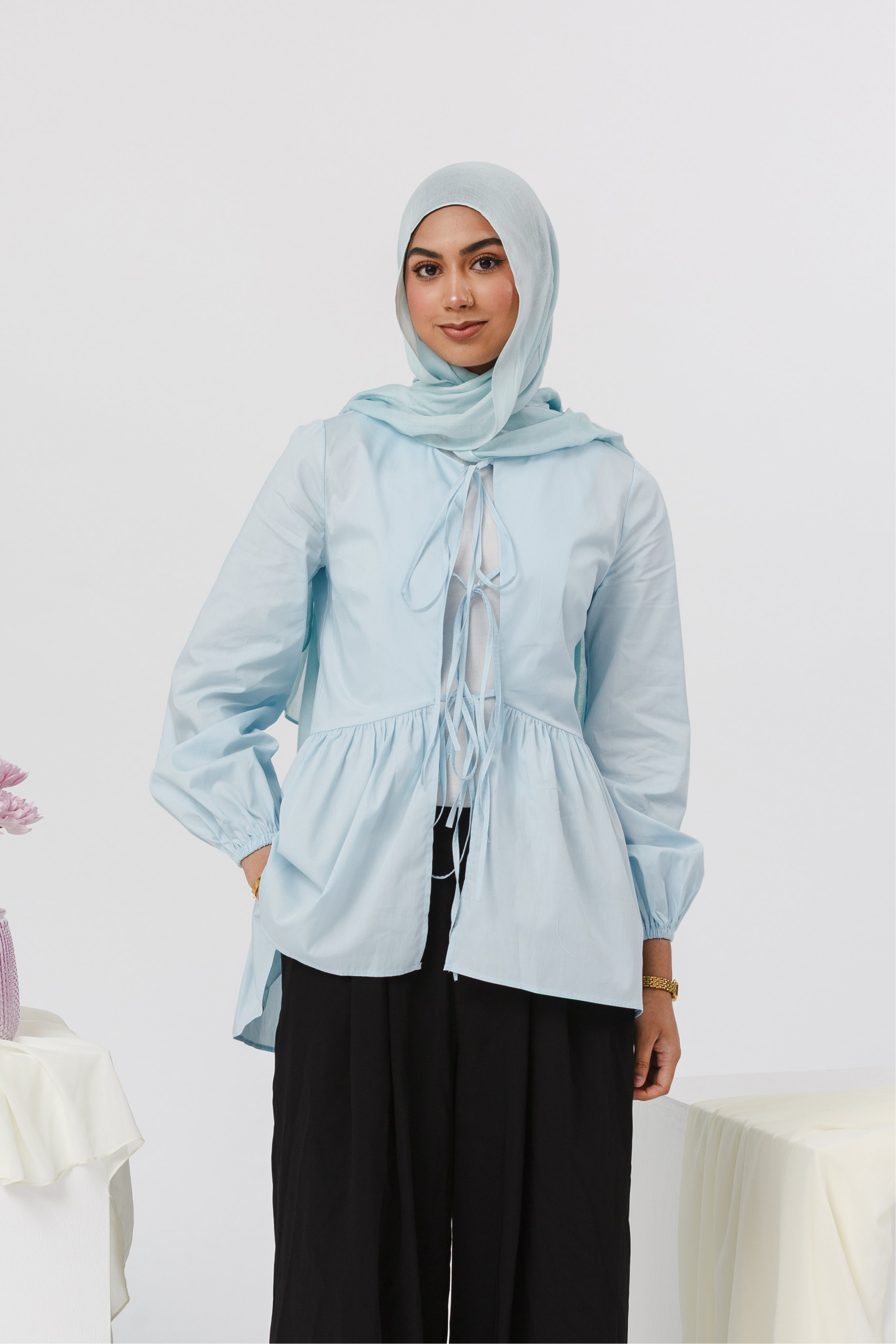 Sky Blue Bow Tie Tunic