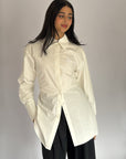 Ivory SE Tie Back Cotton Shirt
