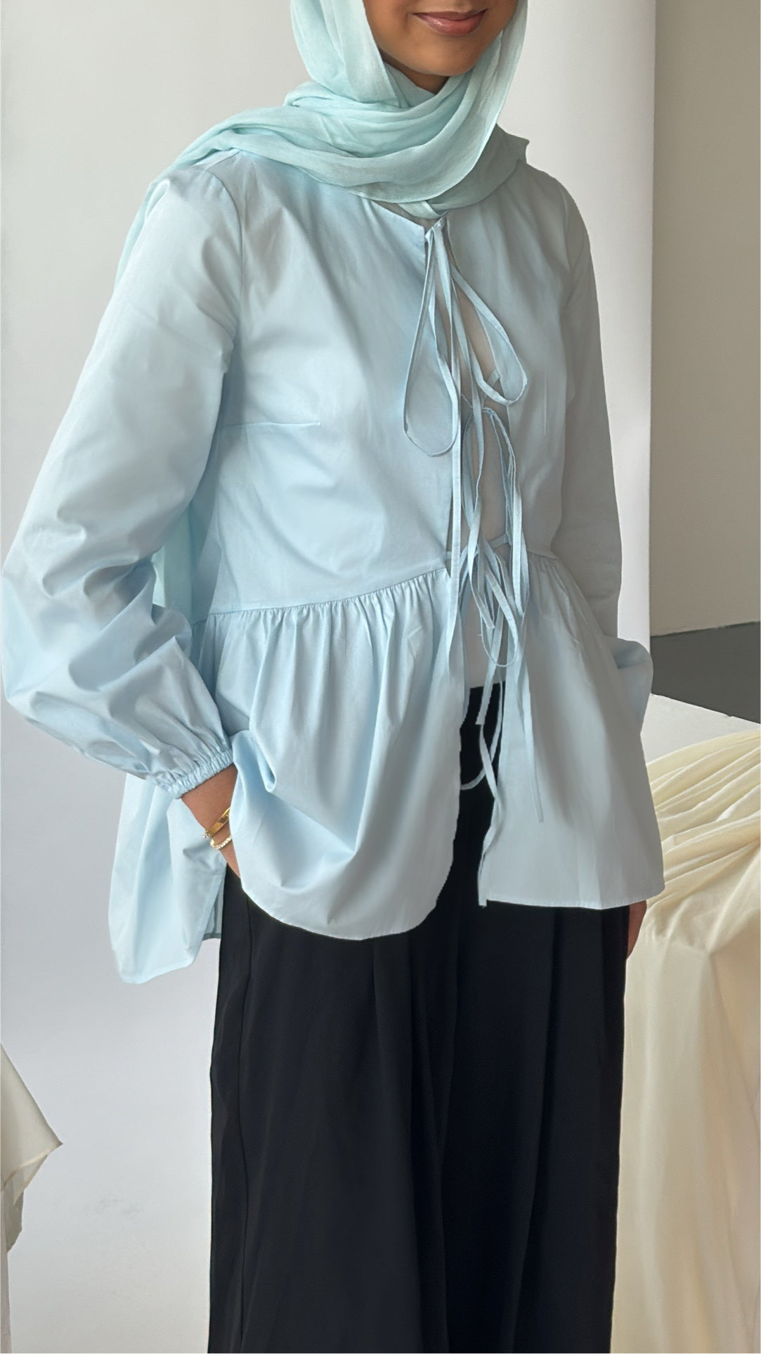 Sky Blue Bow Tie Tunic