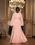Orchid Pink Structured Belt Gown