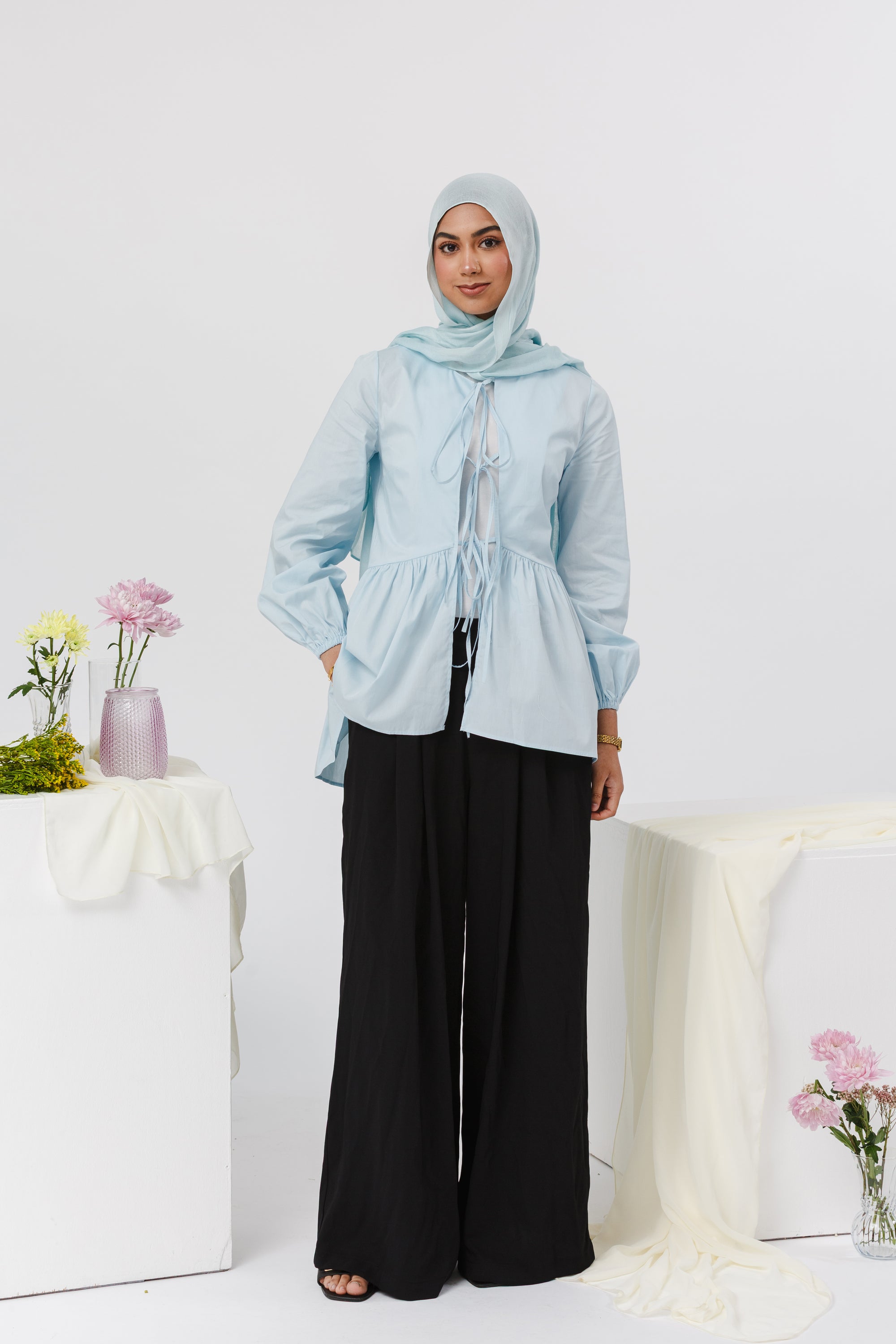 Sky Blue Bow Tie Tunic