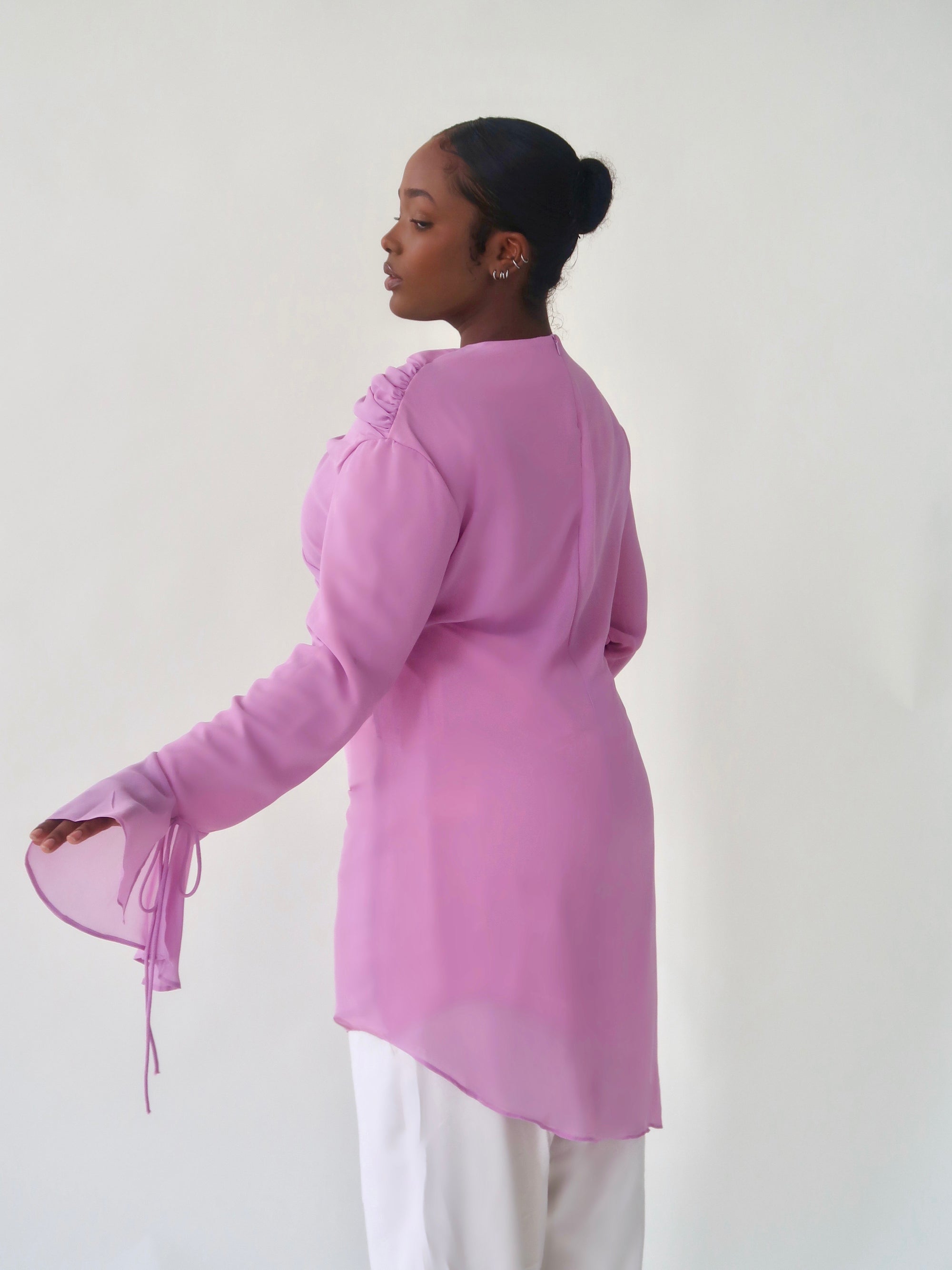 Orchid Draped Rose Tunic- Final Sale