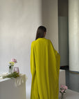 Lime Beaded Kaftan Gown- Final Sale