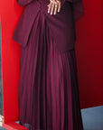 Burgundy Pleated Chiffon Skirt - Final Sale