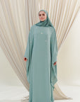 Sea Green Beaded Kaftan Gown- Final Sale