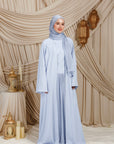Baby Blue Low Waisted Abaya Set (3 pcs)- Final Sale