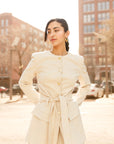 Pearl Cream SE Belted Jacket - Final Sale