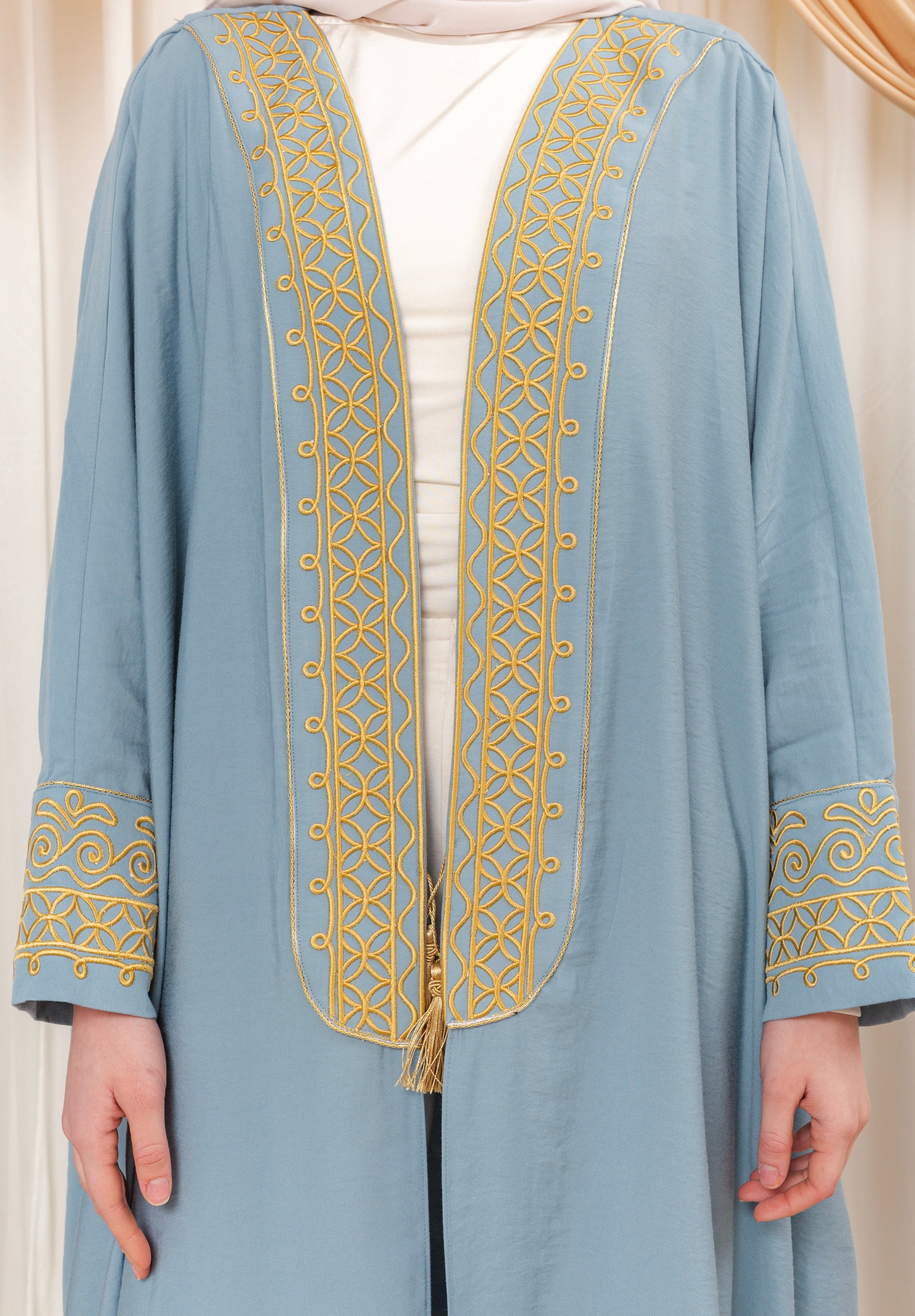 Denim Blue Aghabani Bisht- Final Sale