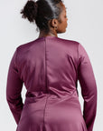 Plum Satin Slip Dress - Final Sale