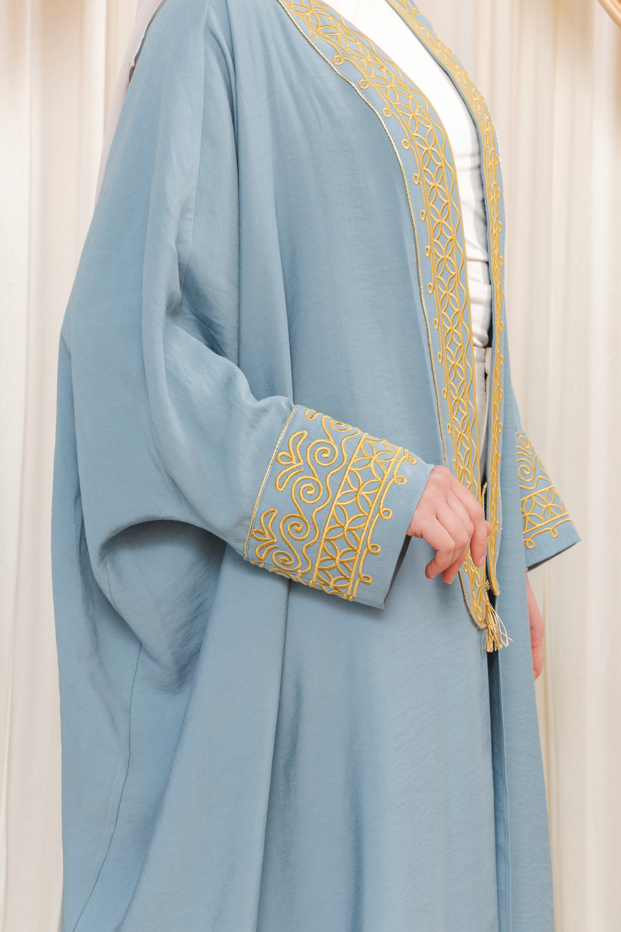 Denim Blue Aghabani Bisht- Final Sale