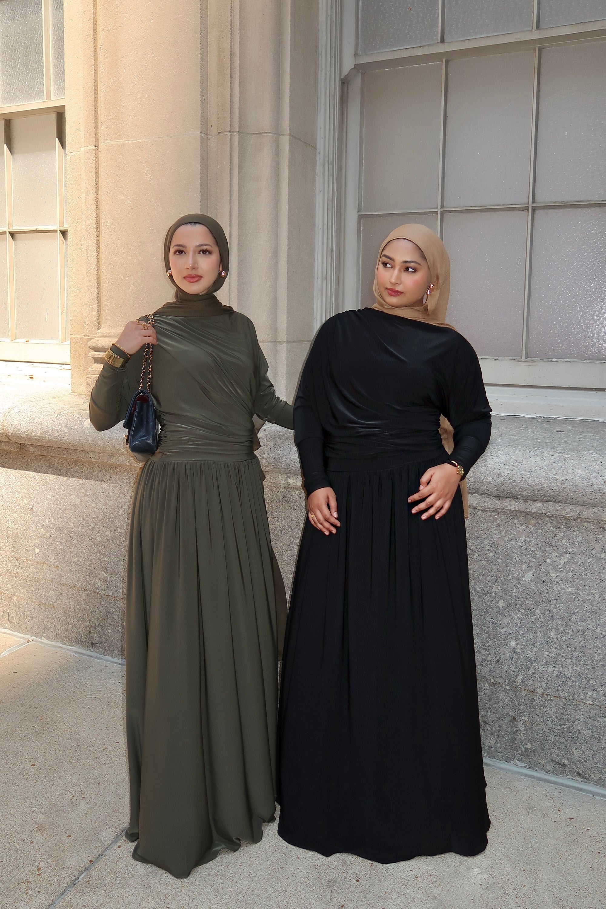 Black Batwing Jersey Maxi Dress