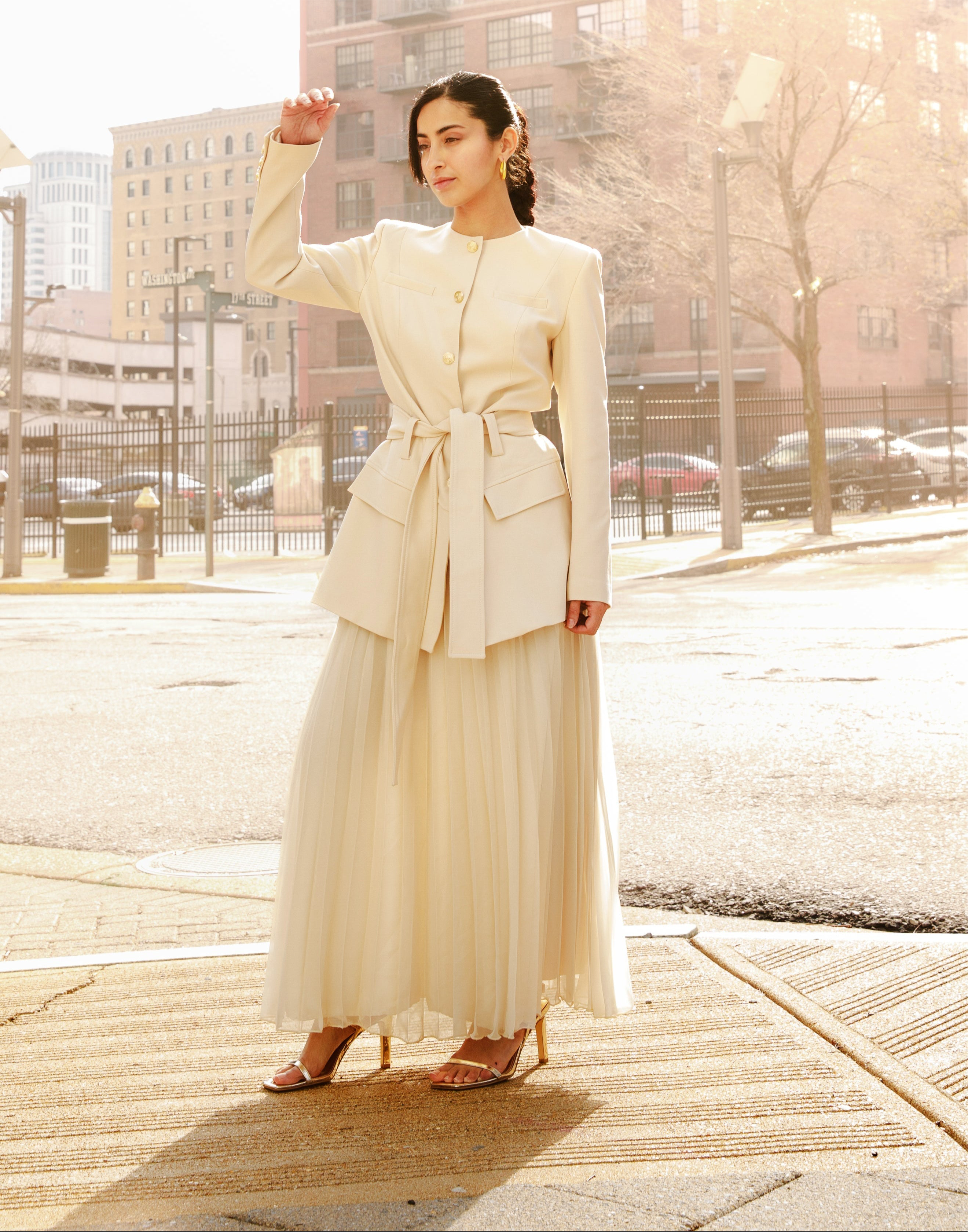 Cream Pleated Chiffon Skirt Summer Evenings Cream Pleated Chiffon Skirt Summer Evenings
