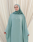 Sea Green Beaded Kaftan Gown- Final Sale