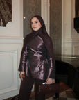 Mauve Purple Taffeta Peplum Tunic