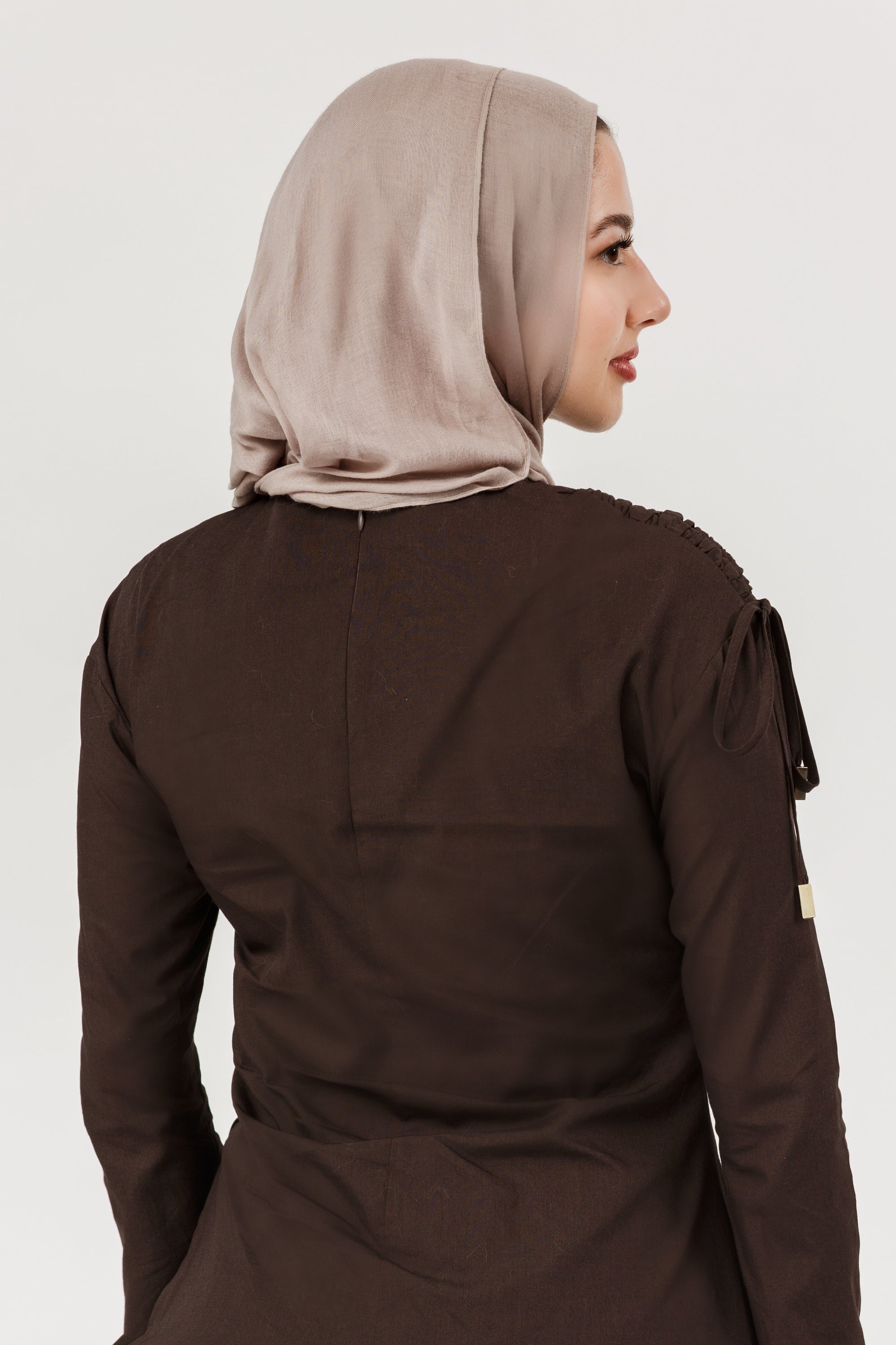 Dark Espresso Cotton Ruched Tunic