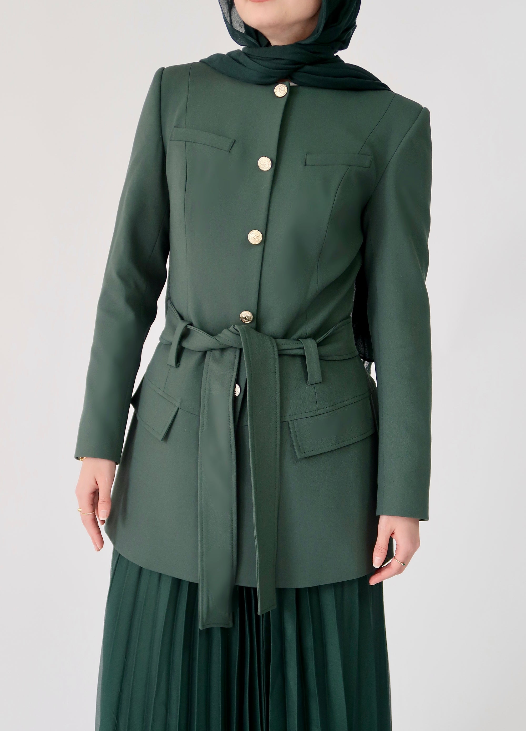 Hunter Green SE Belted Jacket - Final Sale