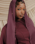 Plum Low Waisted Abaya Set (2 pcs)- Final Sale