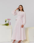 Orchid Pink Balloon Top & Maxi Skirt Set- Final Sale