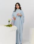 Baby Blue Beaded Kaftan Gown- Final Sale