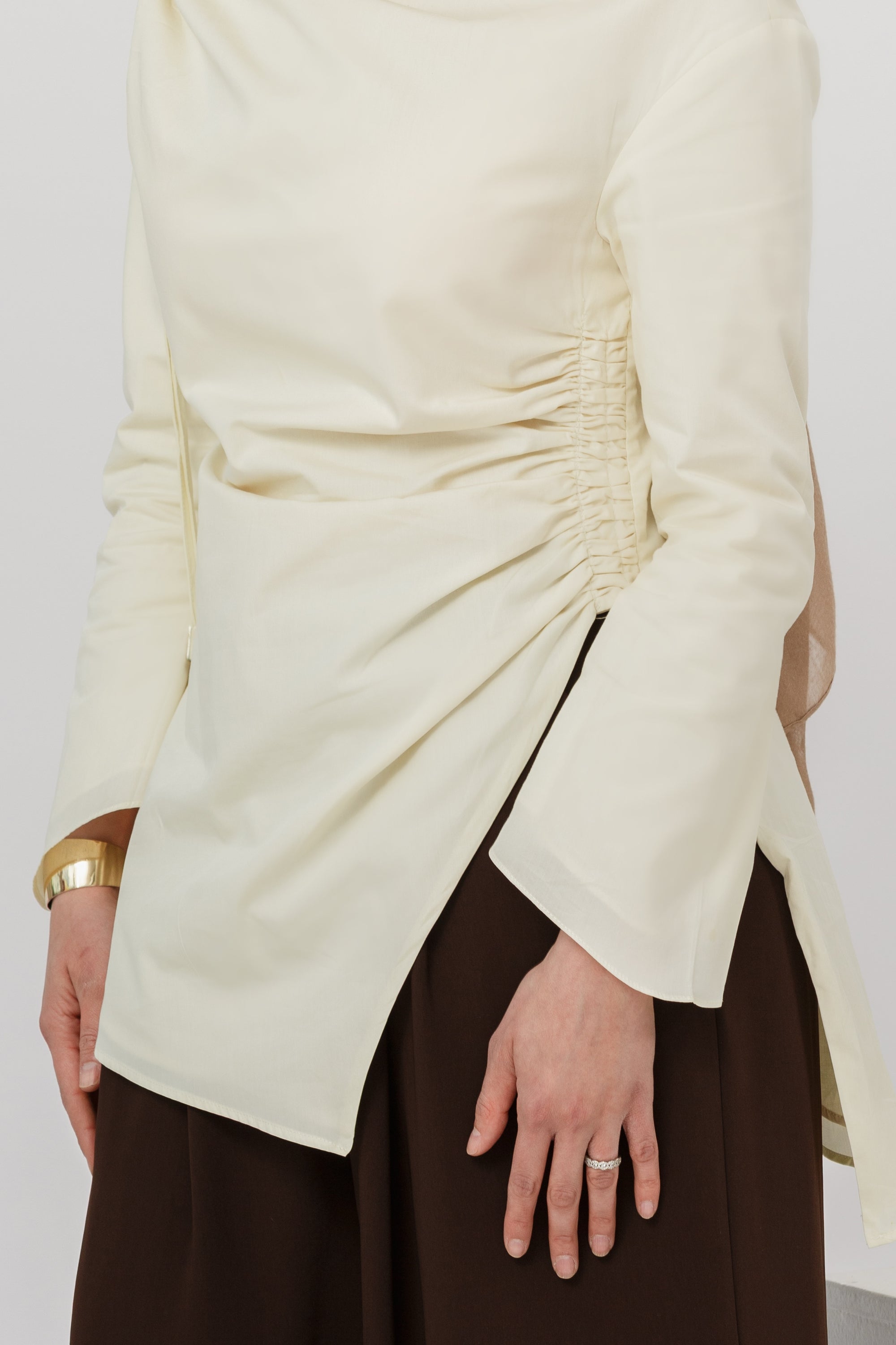 Buttercream Cotton Ruched Tunic - Final Sale