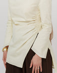 Buttercream Cotton Ruched Tunic - Final Sale