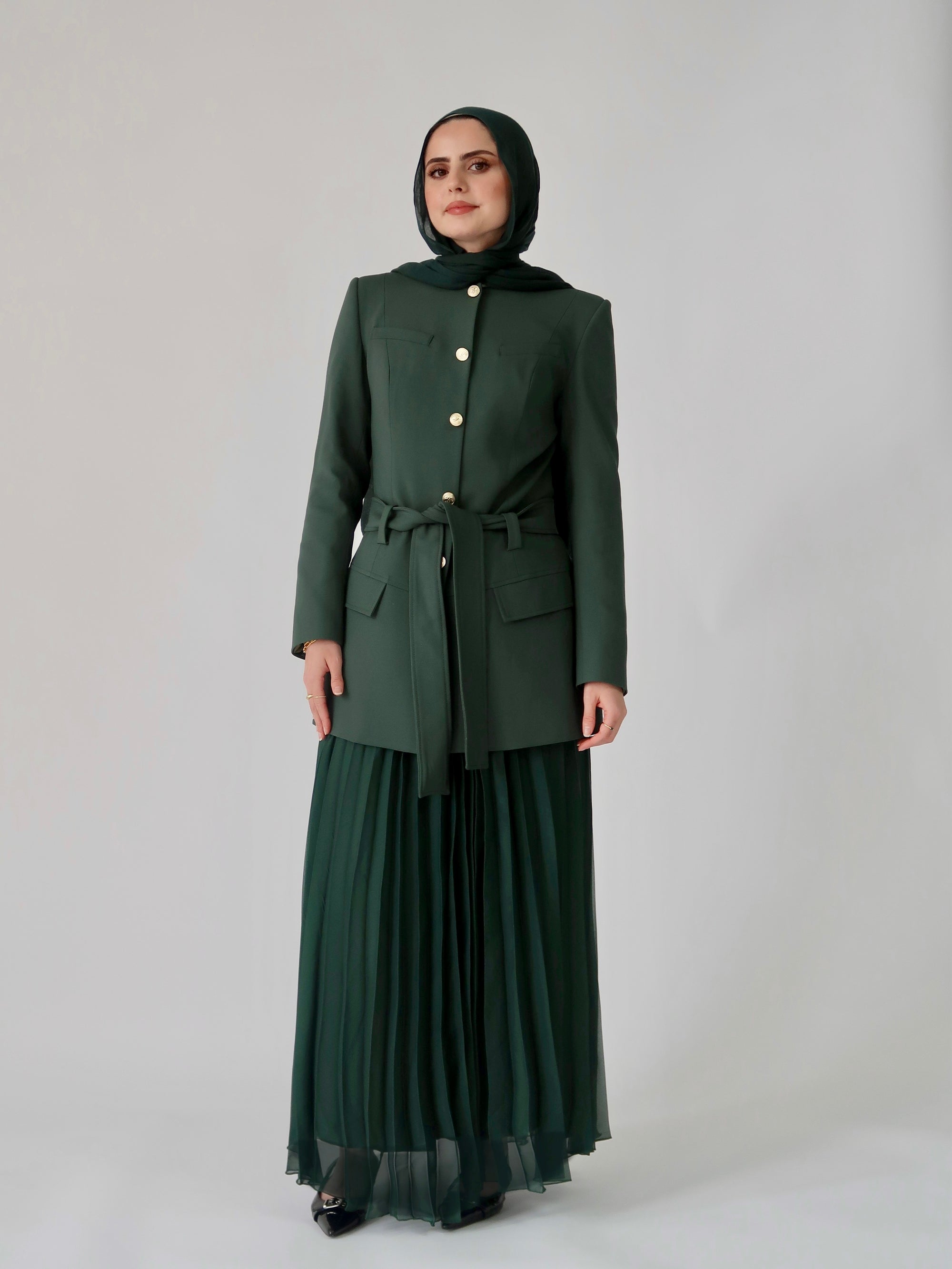 Hunter Green SE Belted Jacket - Final Sale
