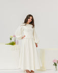 Ivory Balloon Top & Maxi Skirt Set