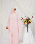 Powder Pink Tie Neck Maxi Dress- Final Sale