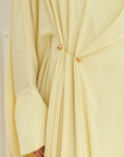 Butter Yellow Draped Hardware Kaftan