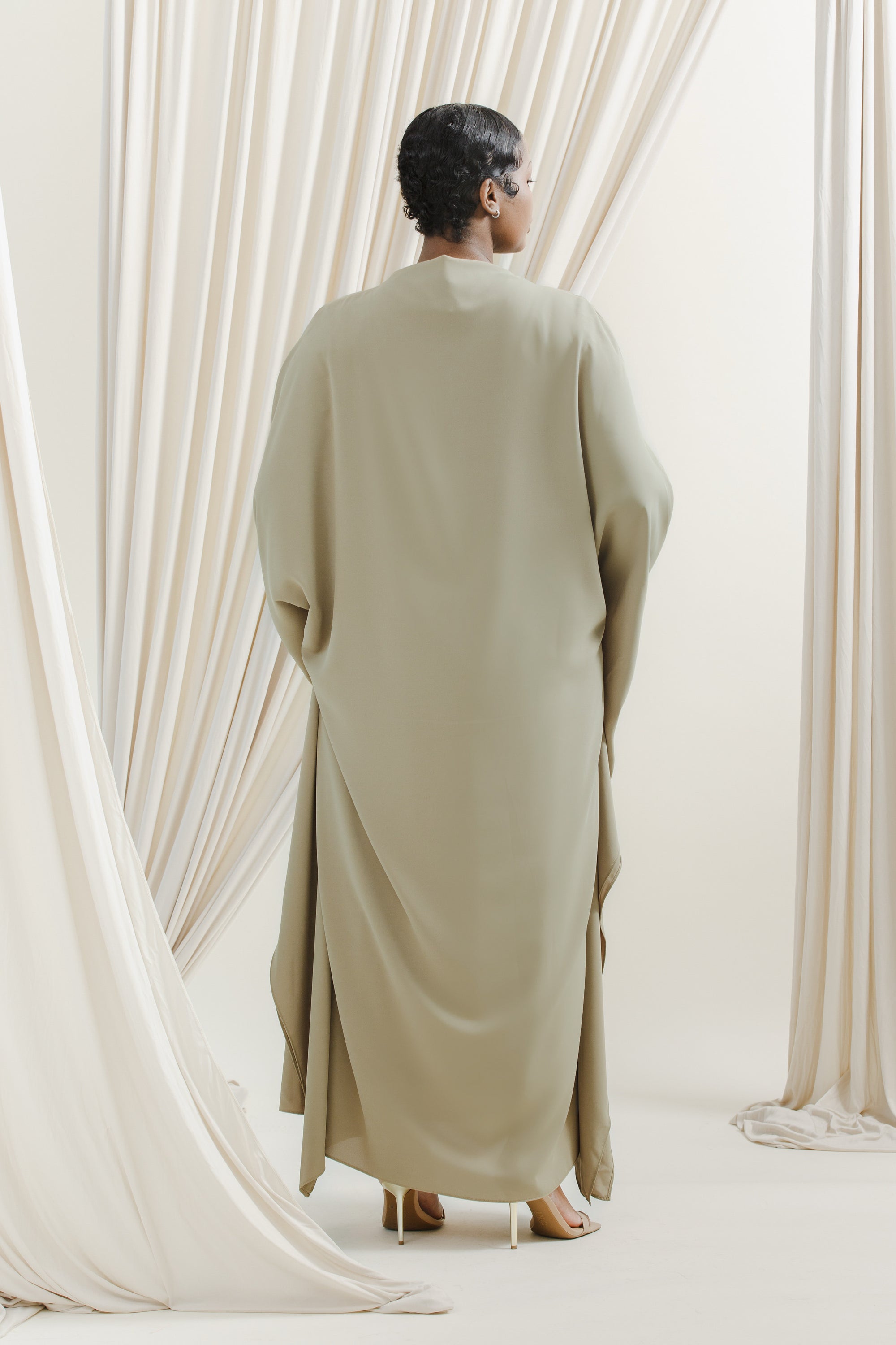 Khaki Belted Kaftan- Final Sale