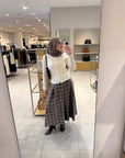 Brown Plaid Flare Skirt- Final Sale