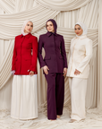 Plum Peplum Buttoned Blazer