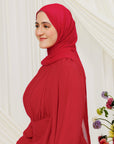 Red Matte Chiffon Scarf