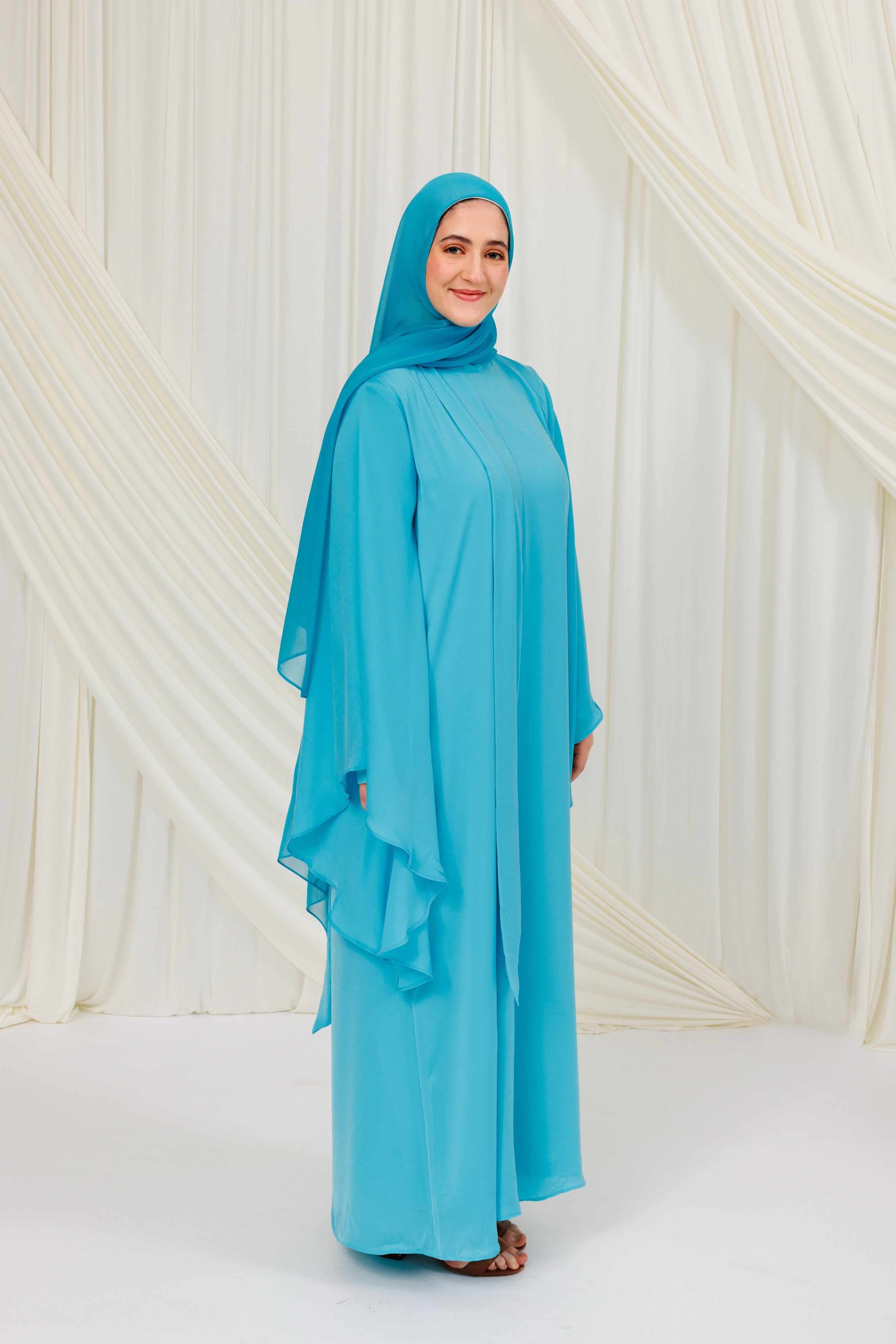 Aquamarine Tie Neck Maxi Dress – Summer Evenings