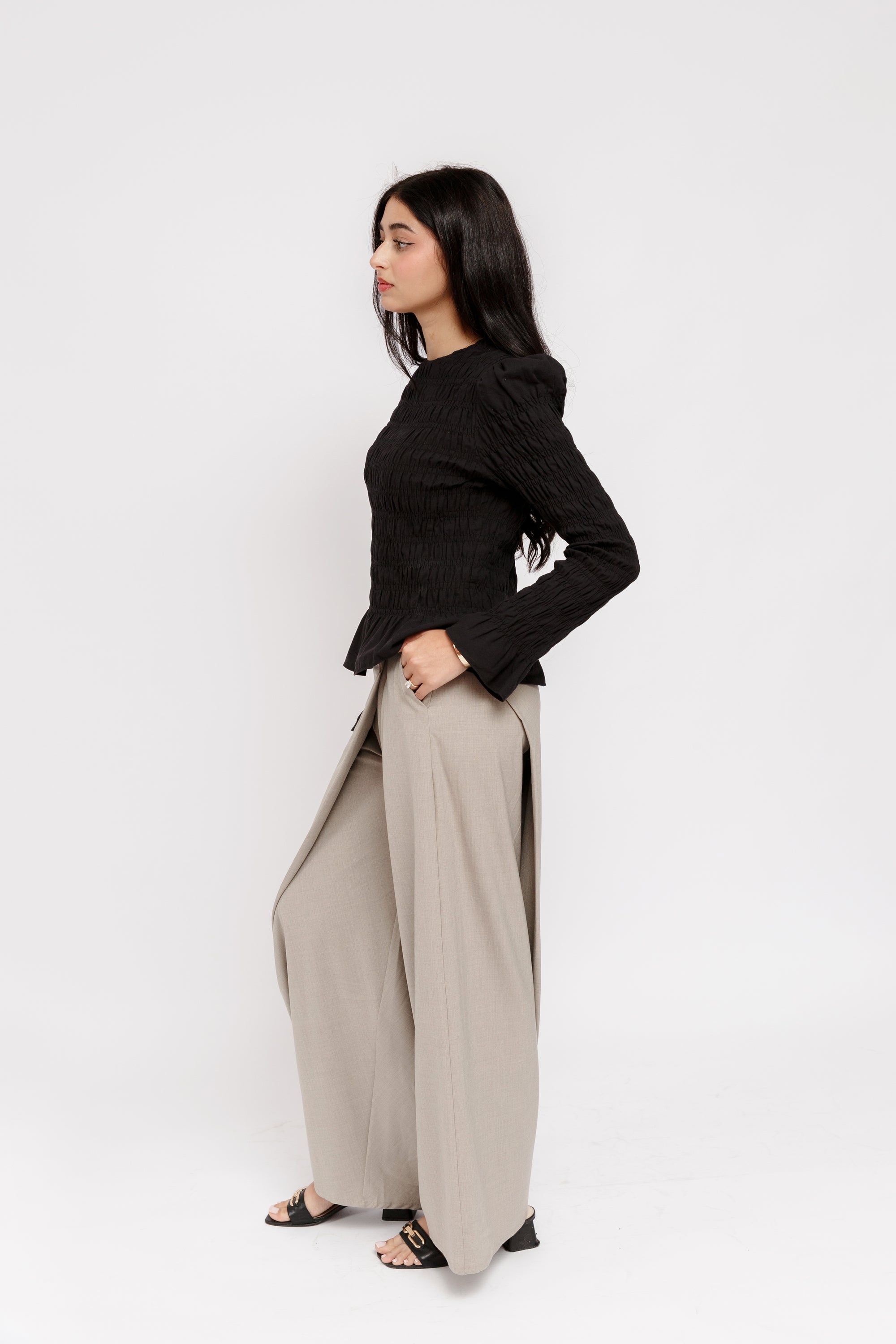 Taupe Foldover Pants