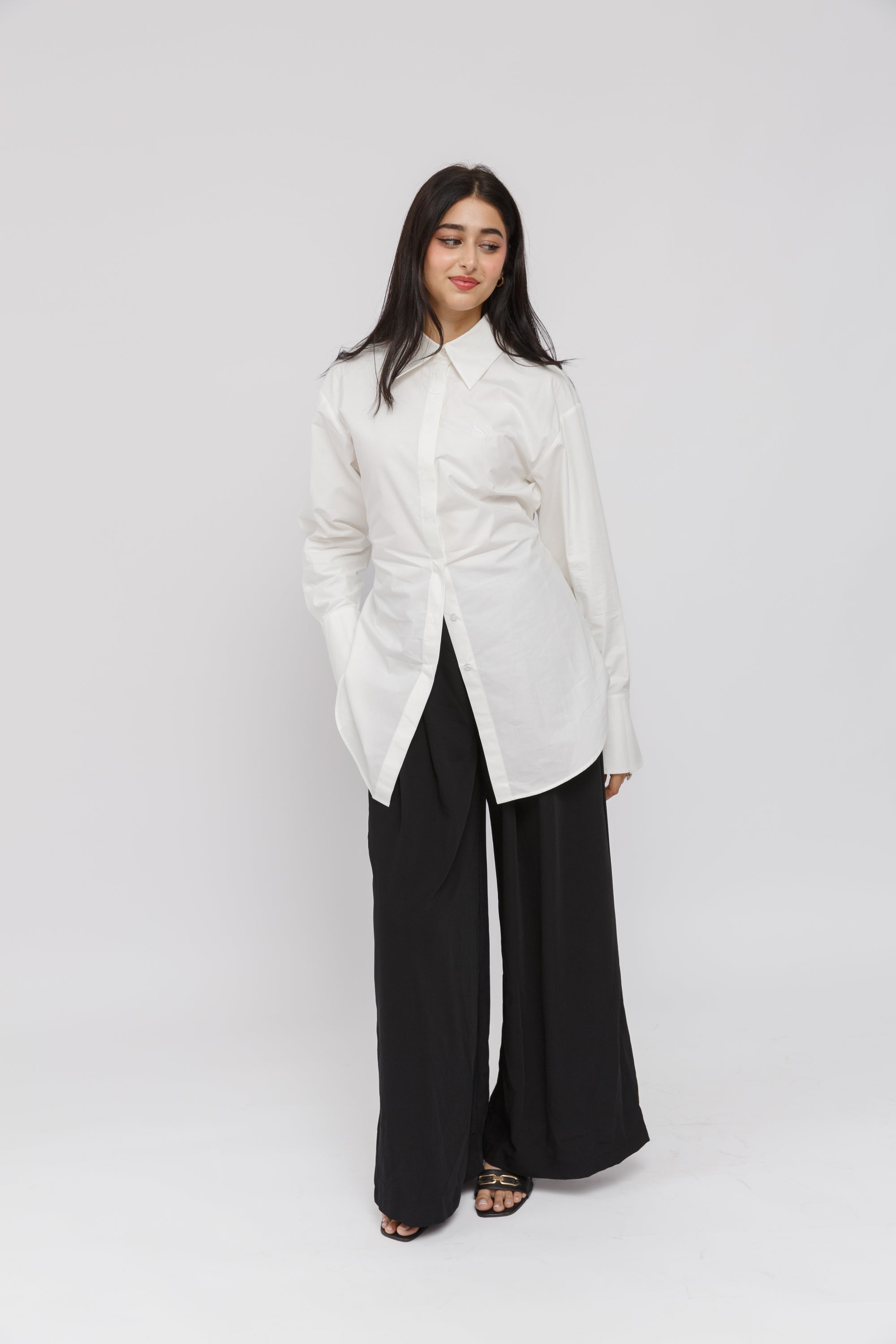 Ivory SE Tie Back Cotton Shirt