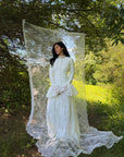 White Bell Sleeve Lace Dress